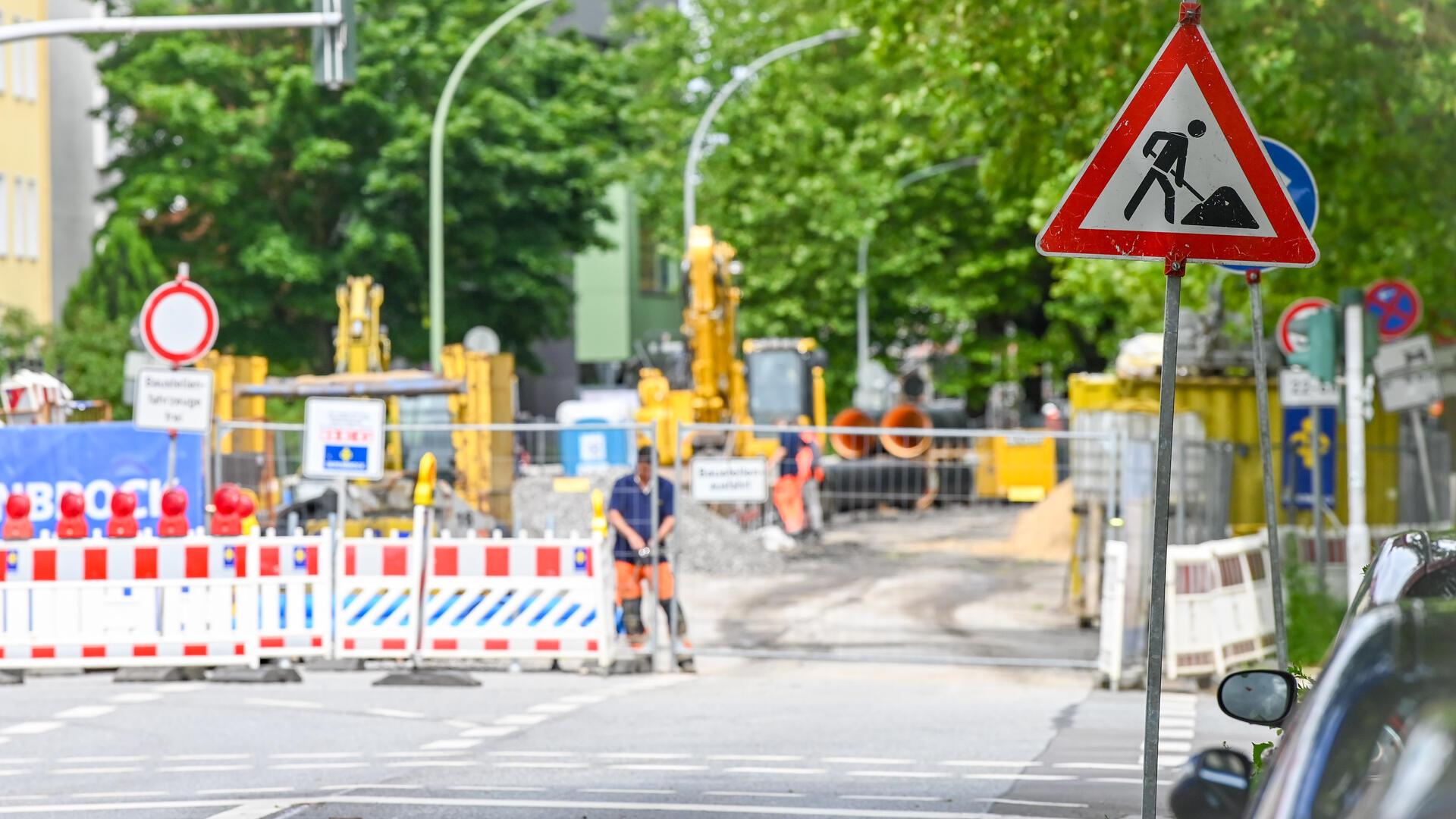 Baustelle in der Pestalozzistraße.