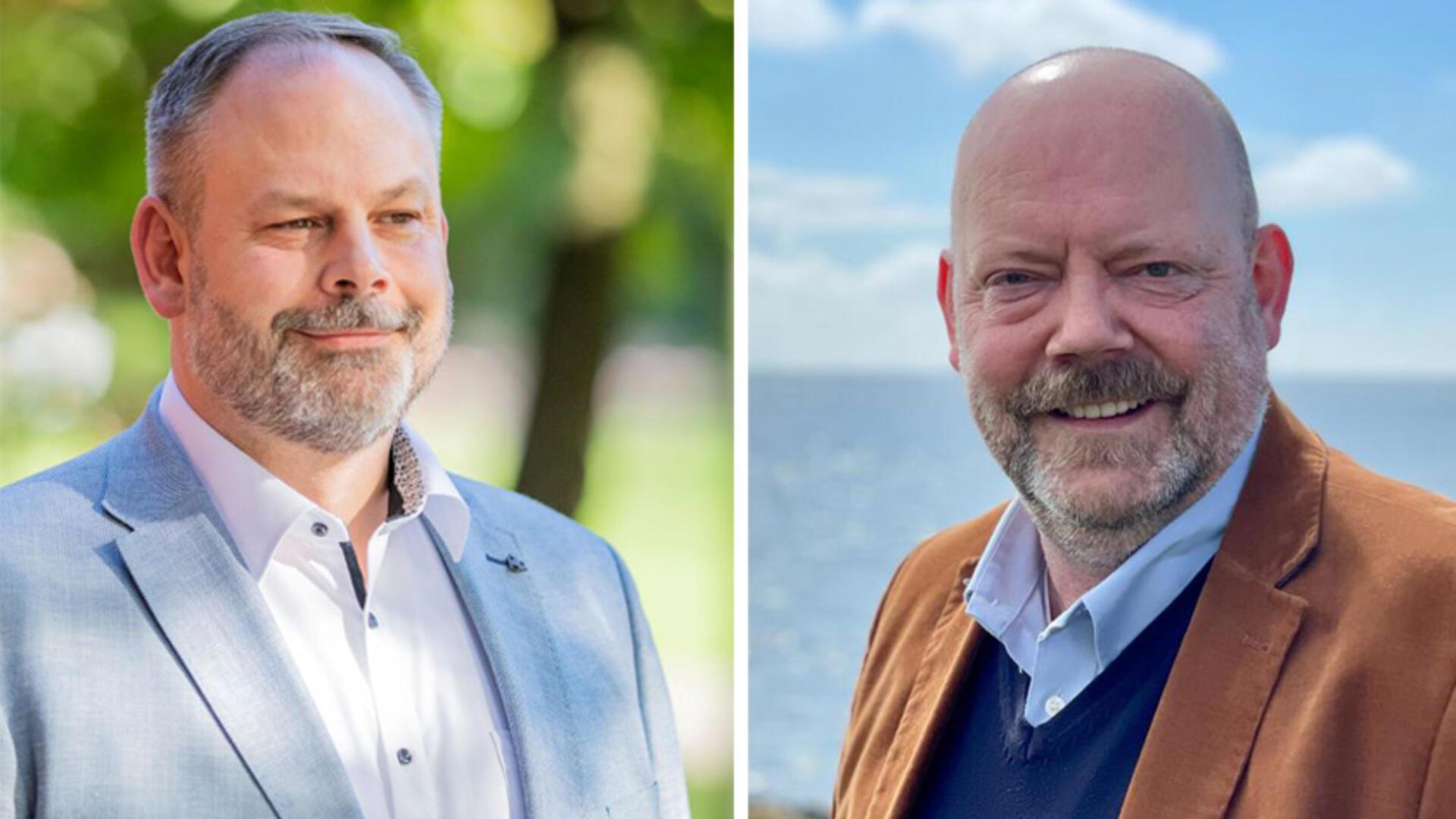 Bei der Stichwahl zur Bürgermeisterwahl in der Gemeinde Wurster Nordseeküste am Sonntag, 23. Juni stehen sich Jörg-Andreas Sagemühl (CDU, links) und Frank Chrzanowski (parteilos, rechts) gegenüber.