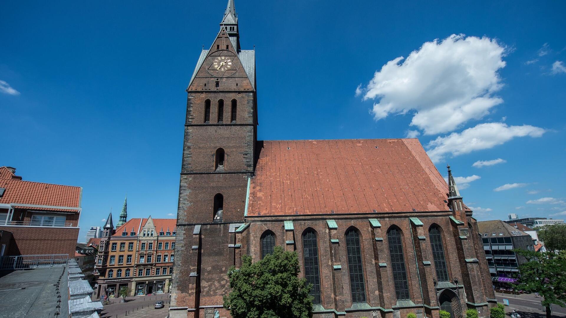 Blick auf die Marktkirche Hannover. Die evangelische Landeskirche Hannovers ist Opfer eines Cyberangriffs geworden.