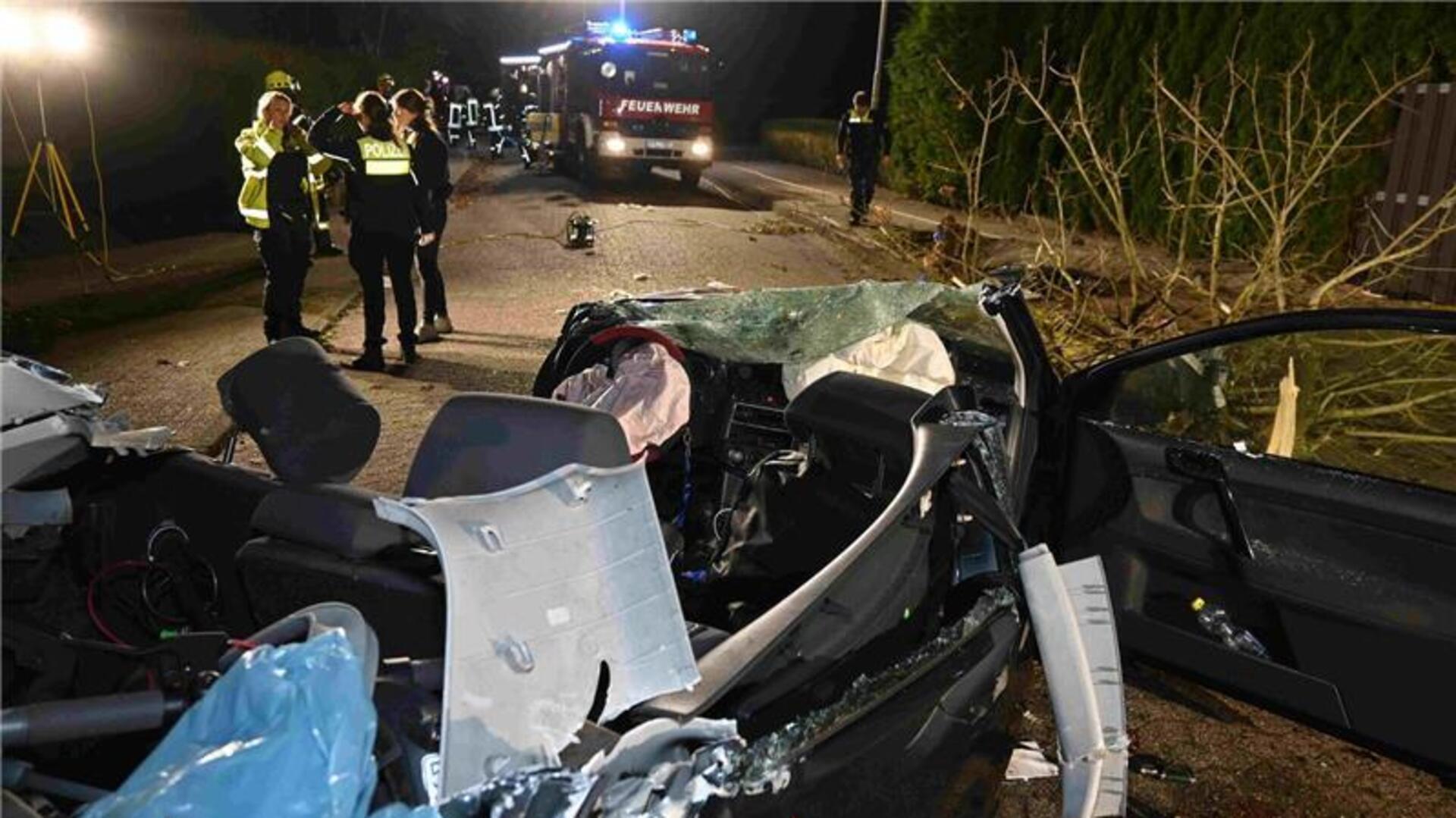 Blick auf die Unfallstelle im Wiesenweg in Harsefeld.