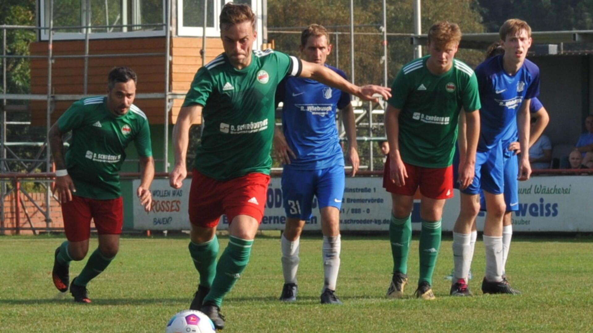 Das Hinspiel gegen Alfstedt/Ebersdorf gewann der BSC mit 5:1. Die Chance zum 6:1 vergab Pascal Steingröver, der beim Elfer an Keeper Patrick Monsees scheiterte.