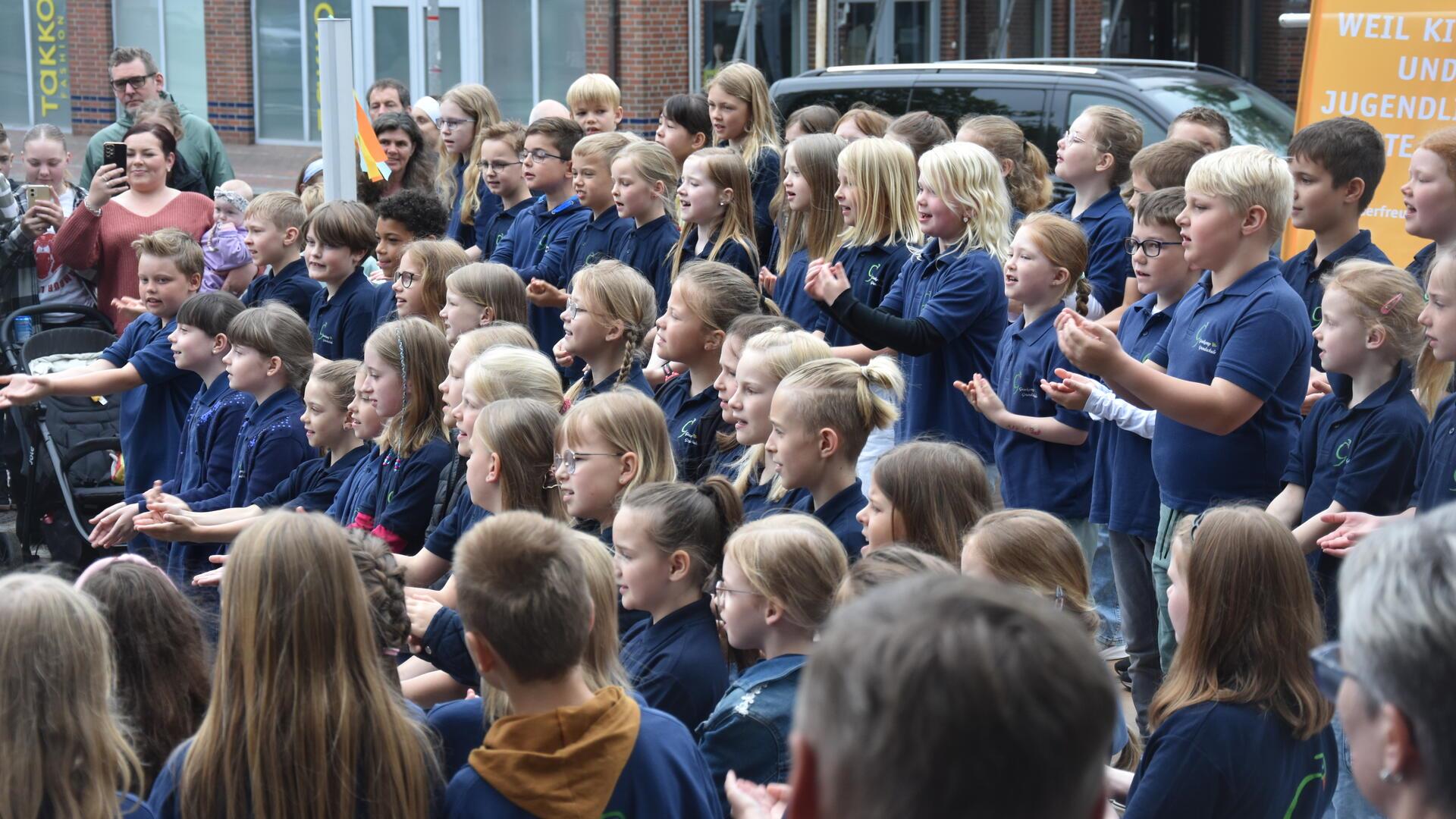 Das Foto zeigt den Chor der Gosekamp-Grundschule. 