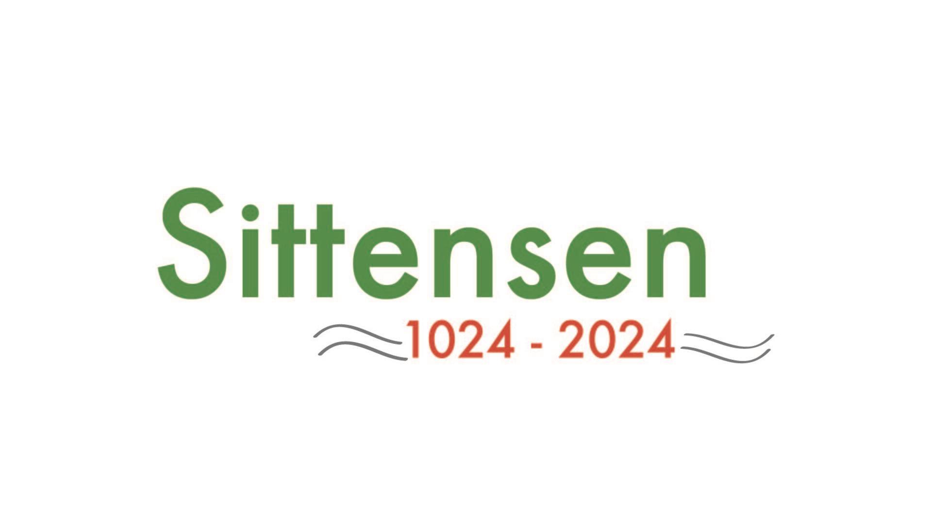 Das Foto zeigt das Logo für die 1000-Jahr-Feier Sittensens. 