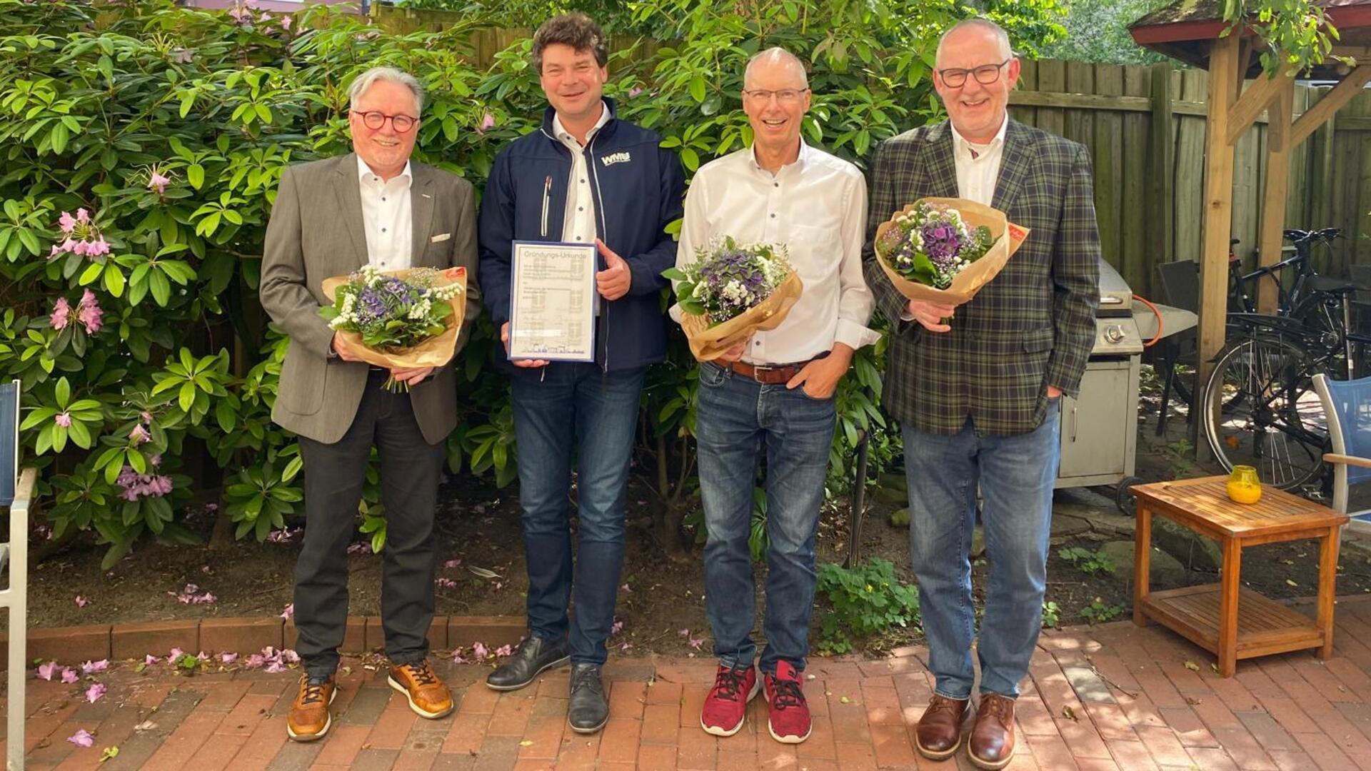 Der Vorstand des Fördervereins der Seemannsmission Bremerhaven (von links): die Vorsitzenden Hans-Werner Monsees und Iven Krämer, Schatzmeister Carsten Canow und Schriftführer Thomas Becker.