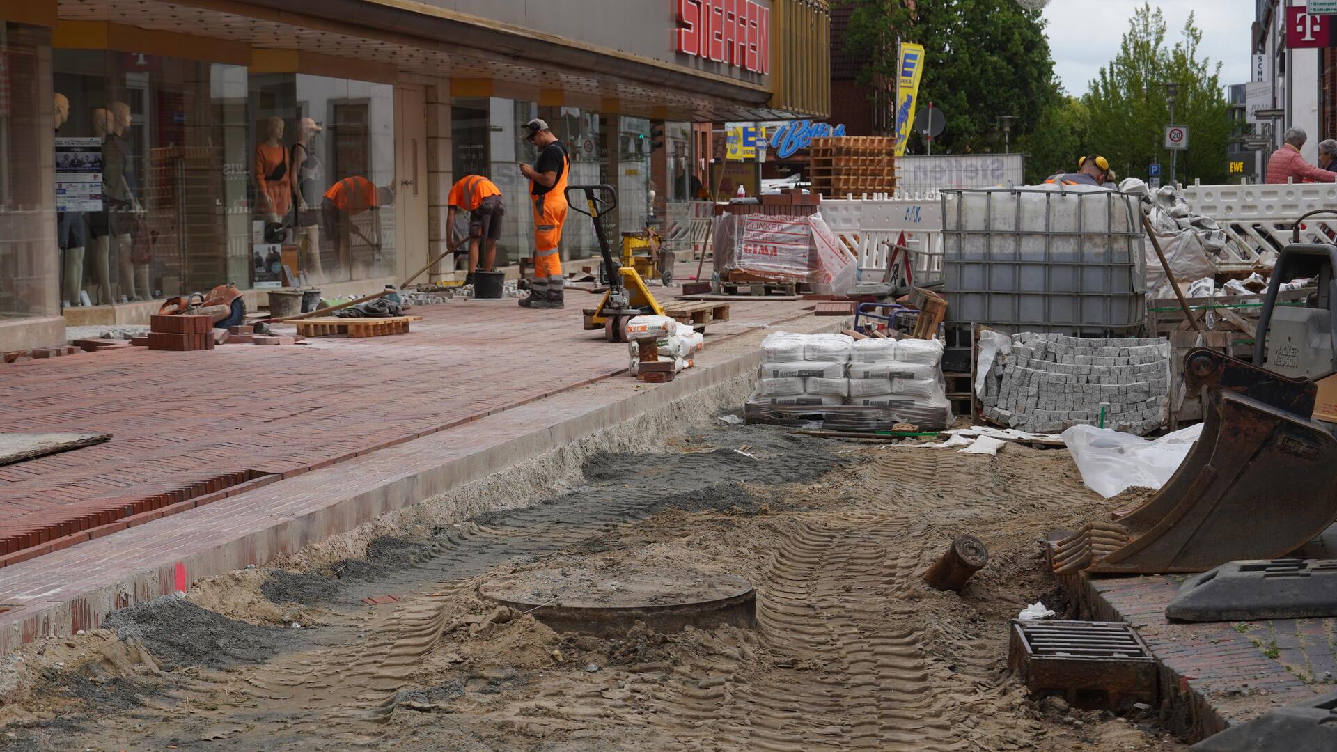 Die Bauarbeiten in der Brunnenstraße gehen gut voran.