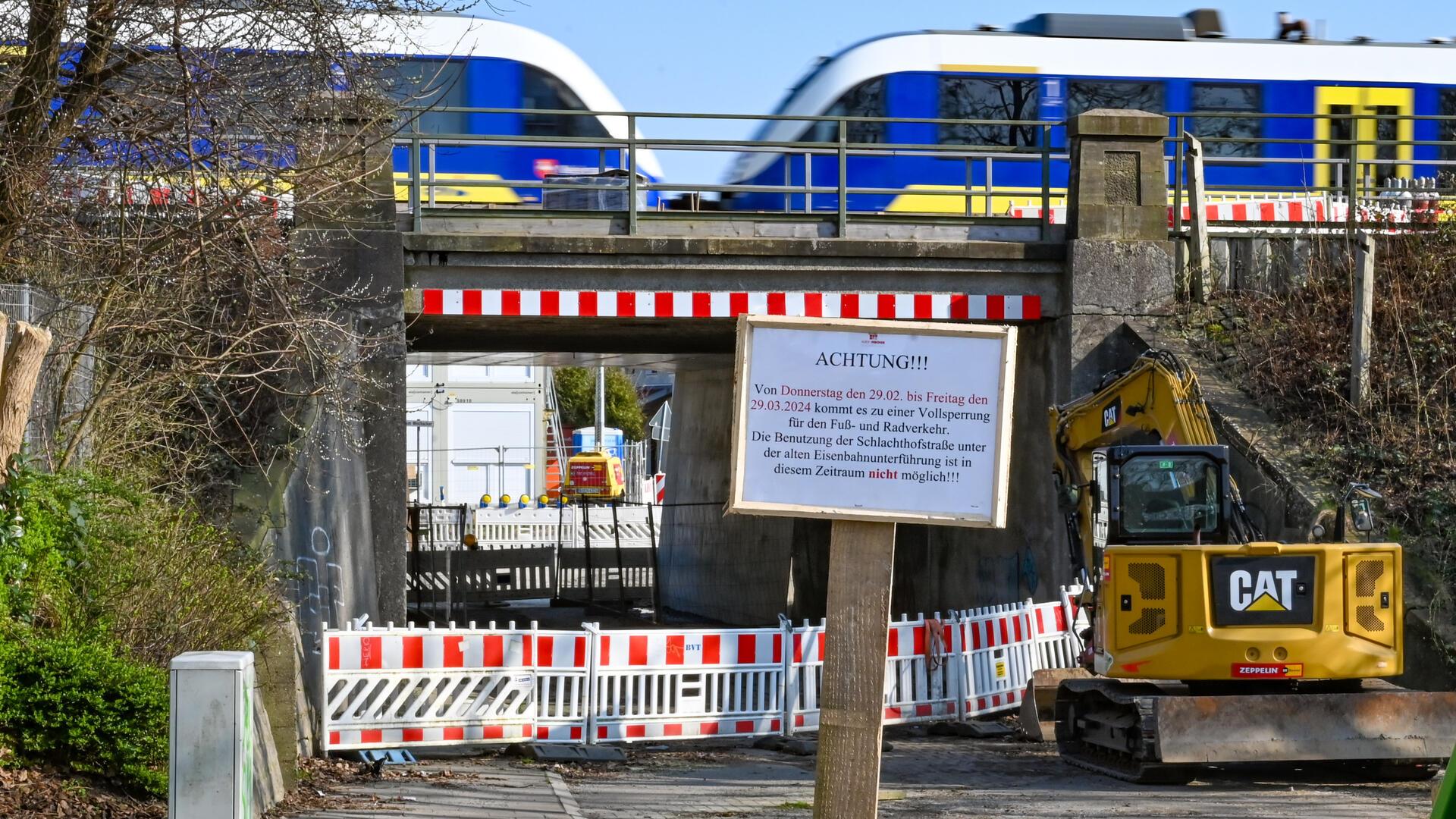 Baustelle an der Eisenbahn-Unterführung in der Schlachthofstraße