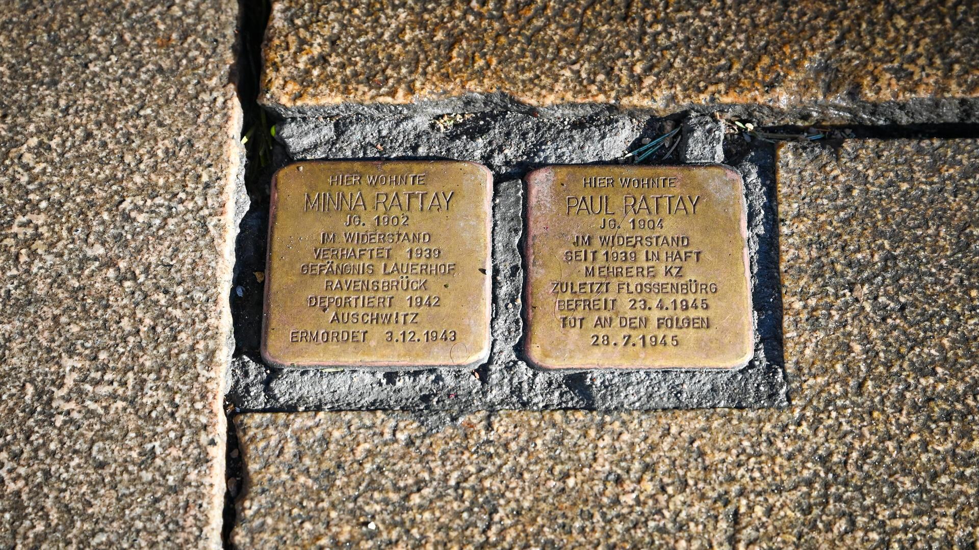 Stolpersteine für Minna und Paul Rattay in Bremerhaven.  