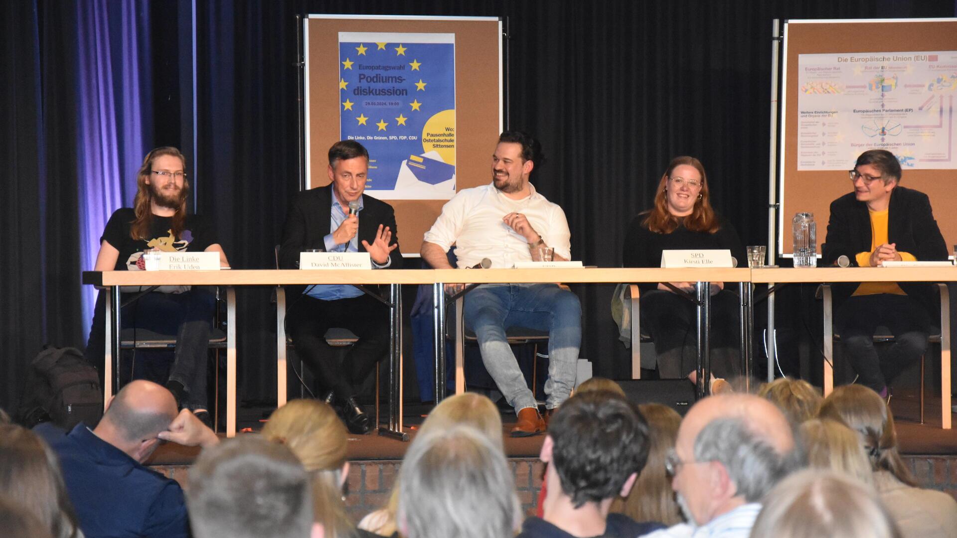 Das Foto zeigt die Teilnehmer der Podiumsdiskussion. 