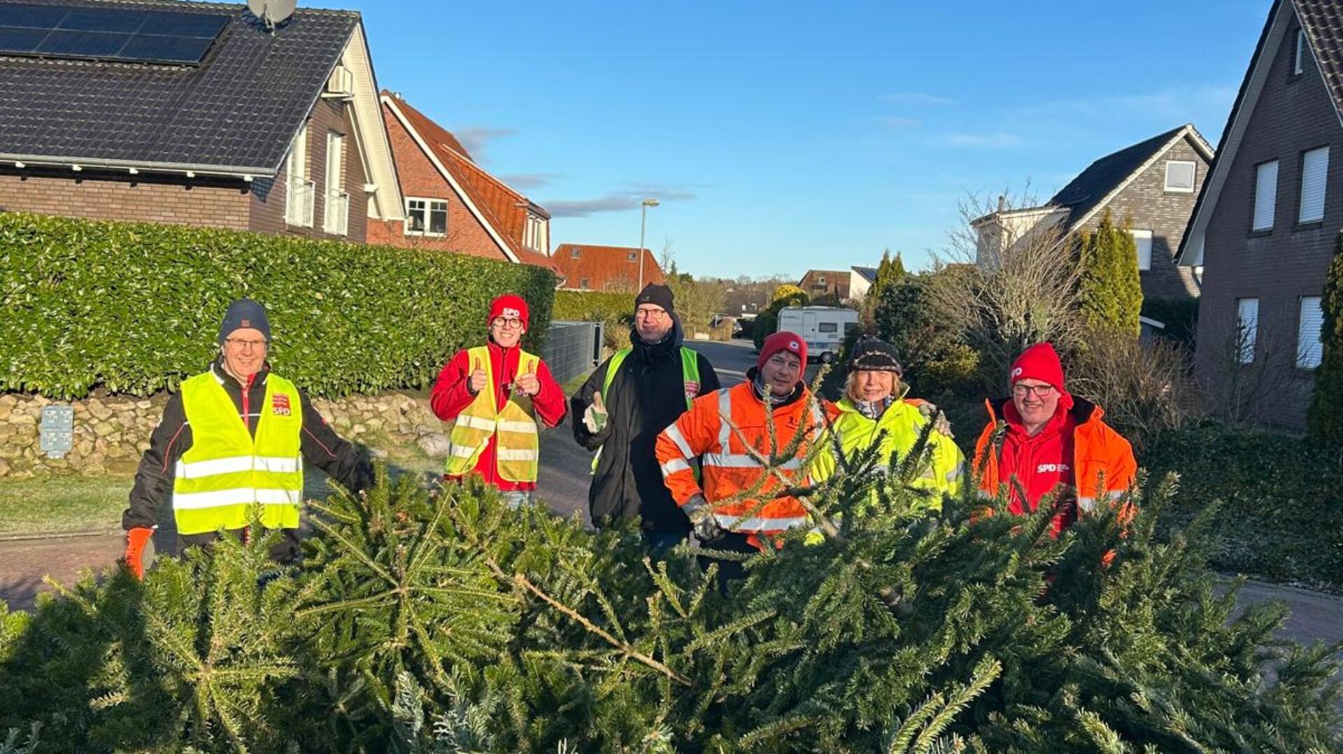 Die Weihnachtsbaum-Sammelaktion des SPD-Ortsvereins der Börde Sittensen war wieder ein Erfolg.