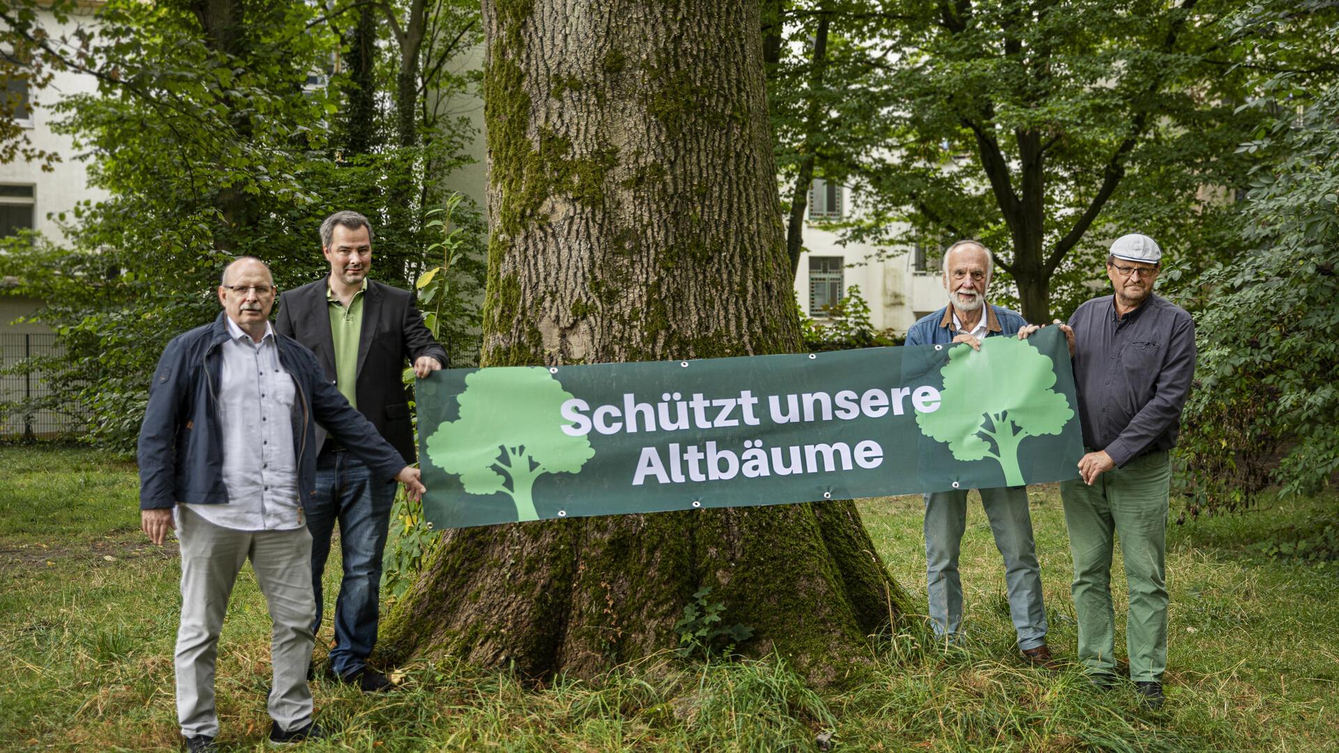 ehemalige Stadträte demonstrieren für Bäume in der Bogenstraße