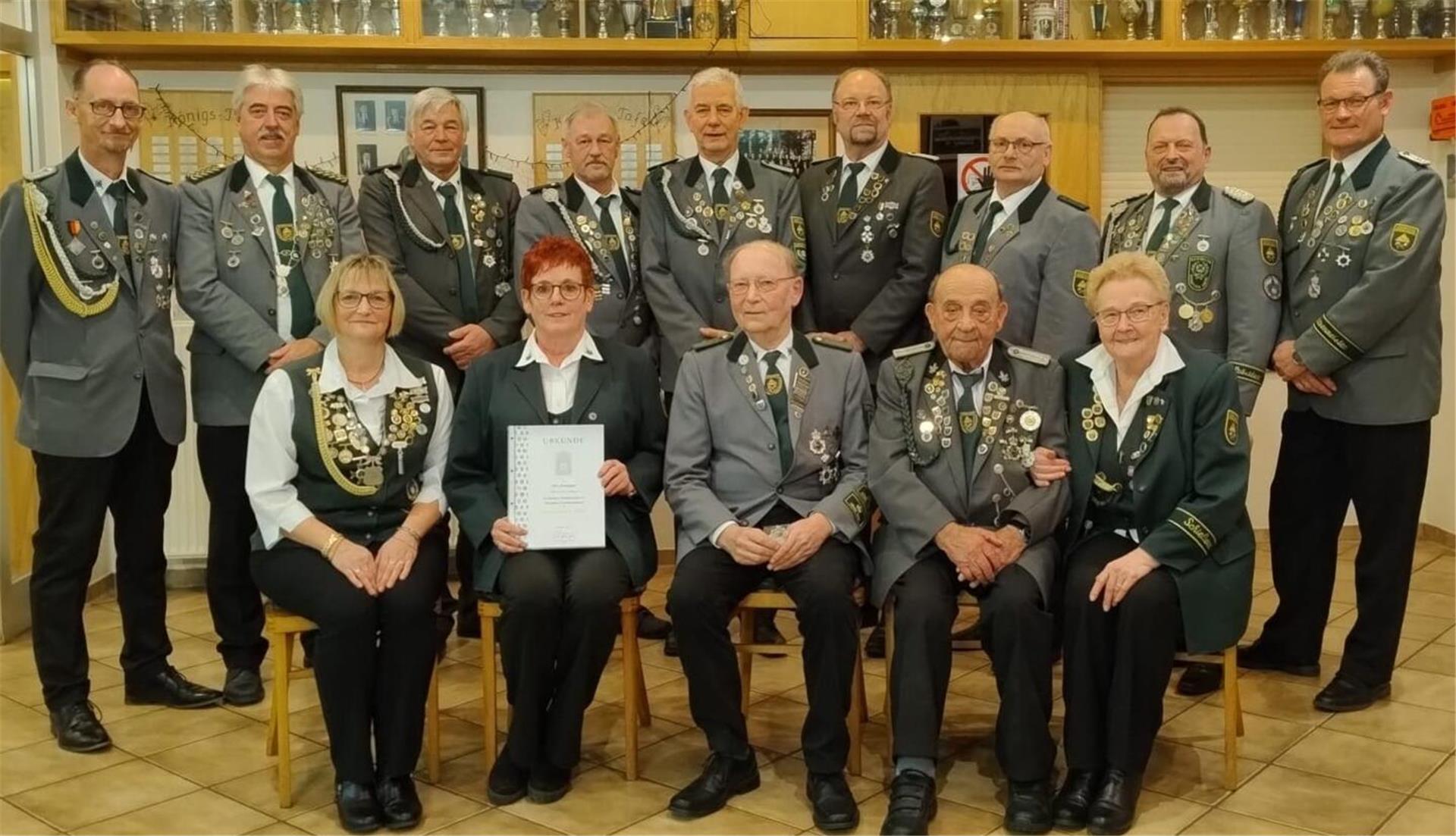 Die geehrten und gewählten Mitglieder des Schützenvereins Langenhausen/Friedrichsdorf.