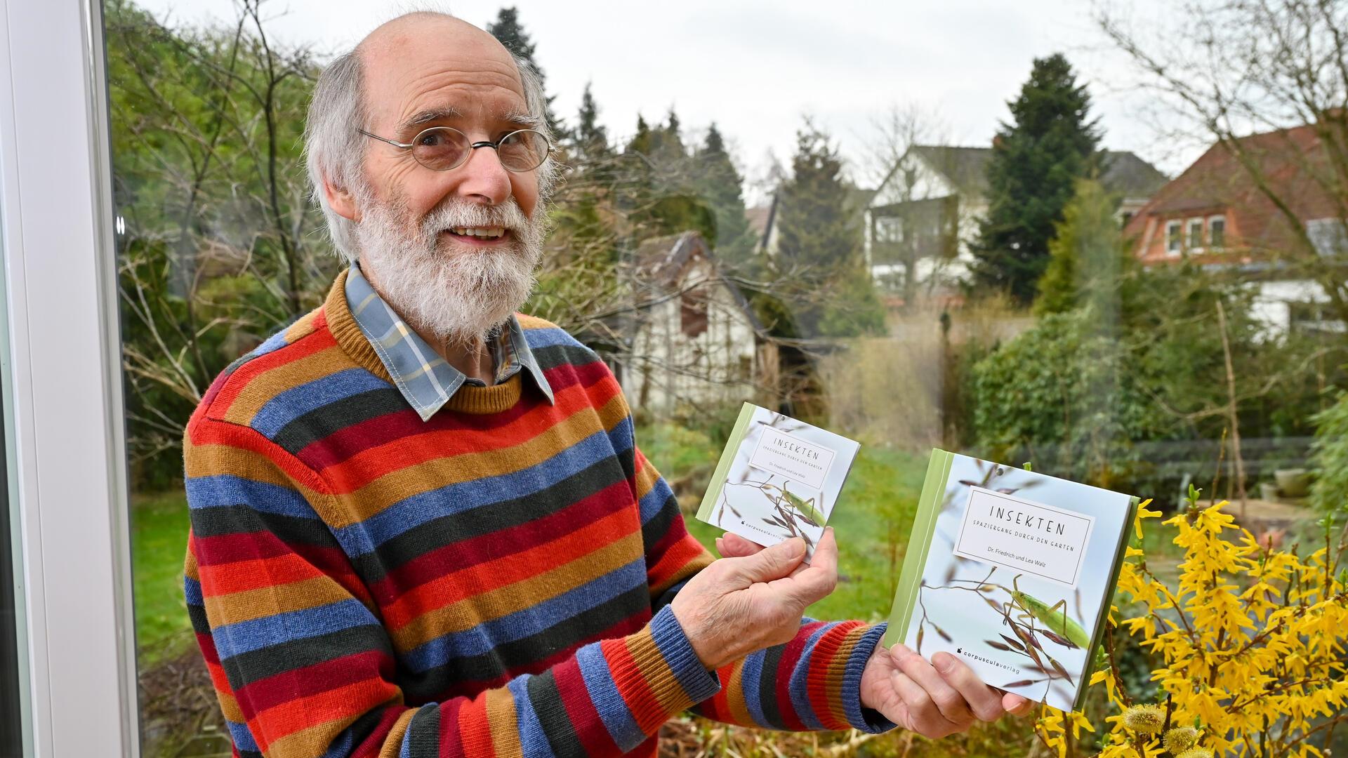 Dr. Friedrich Walz hat mit seiner Enkeltochter Lea ein Buch über die Insekten in seinem Bremerhavener Garten herausgebracht.