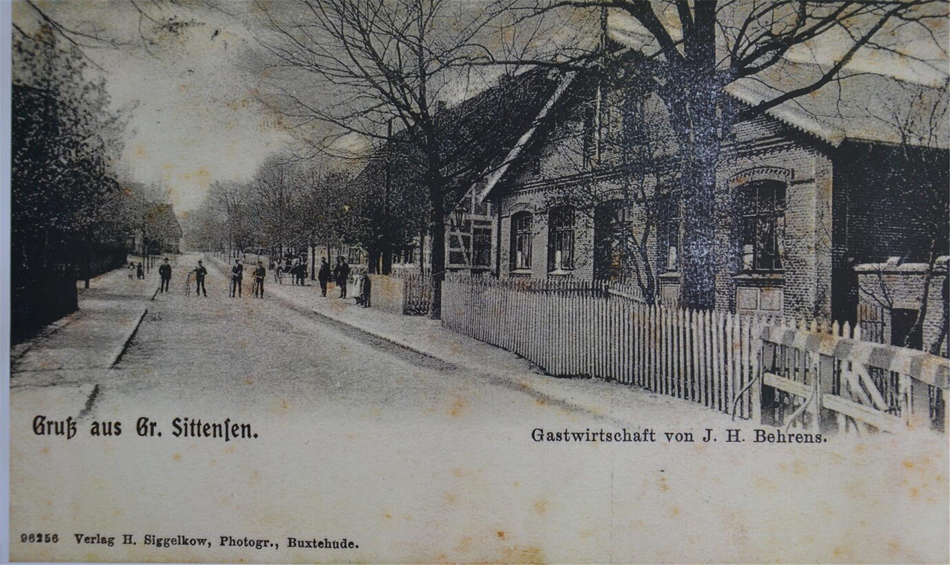 Die Scheeßeler Straße in Sittensen vor dem Jahr 1870.