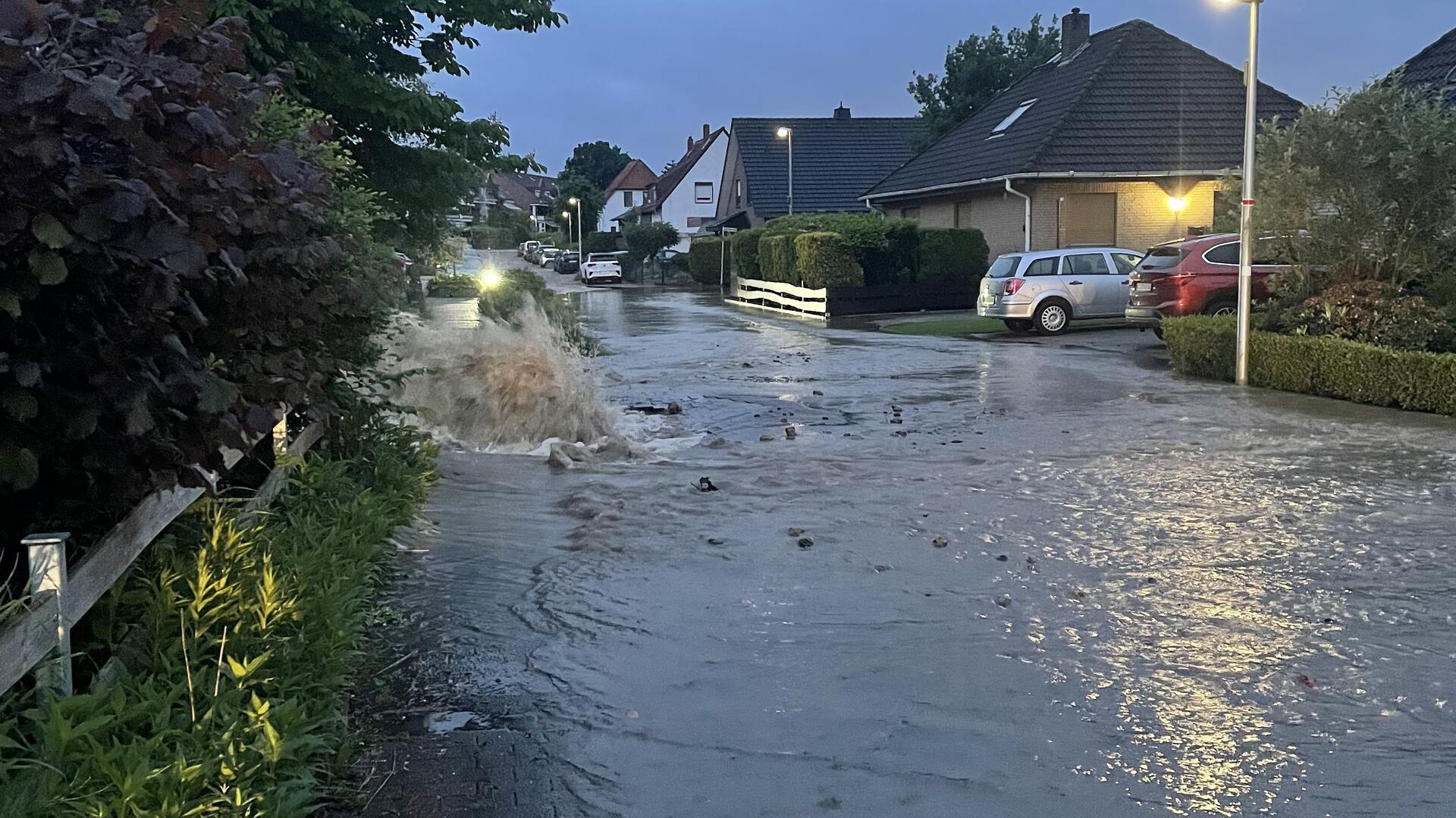 Überflutete Straße