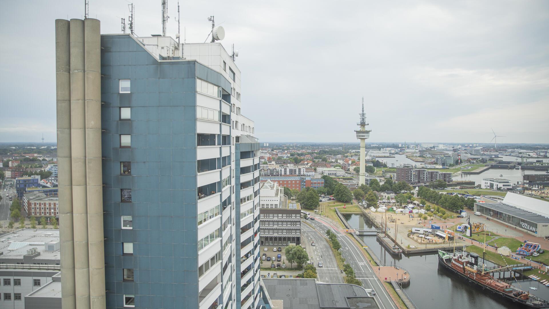 Ausblick aus einem Hochhaus.