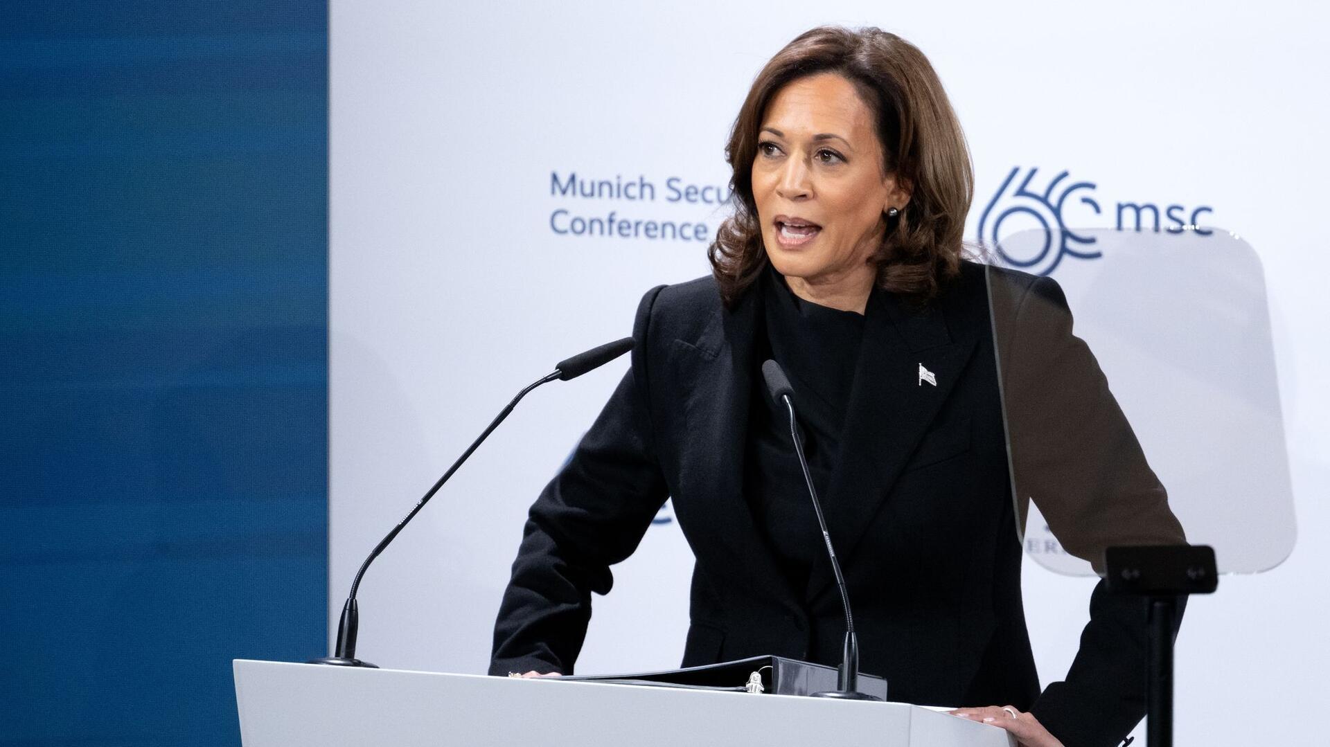 Kamala Harris, Vizepräsidentin der USA, nimmt an der Sicherheitskonferenz teil.