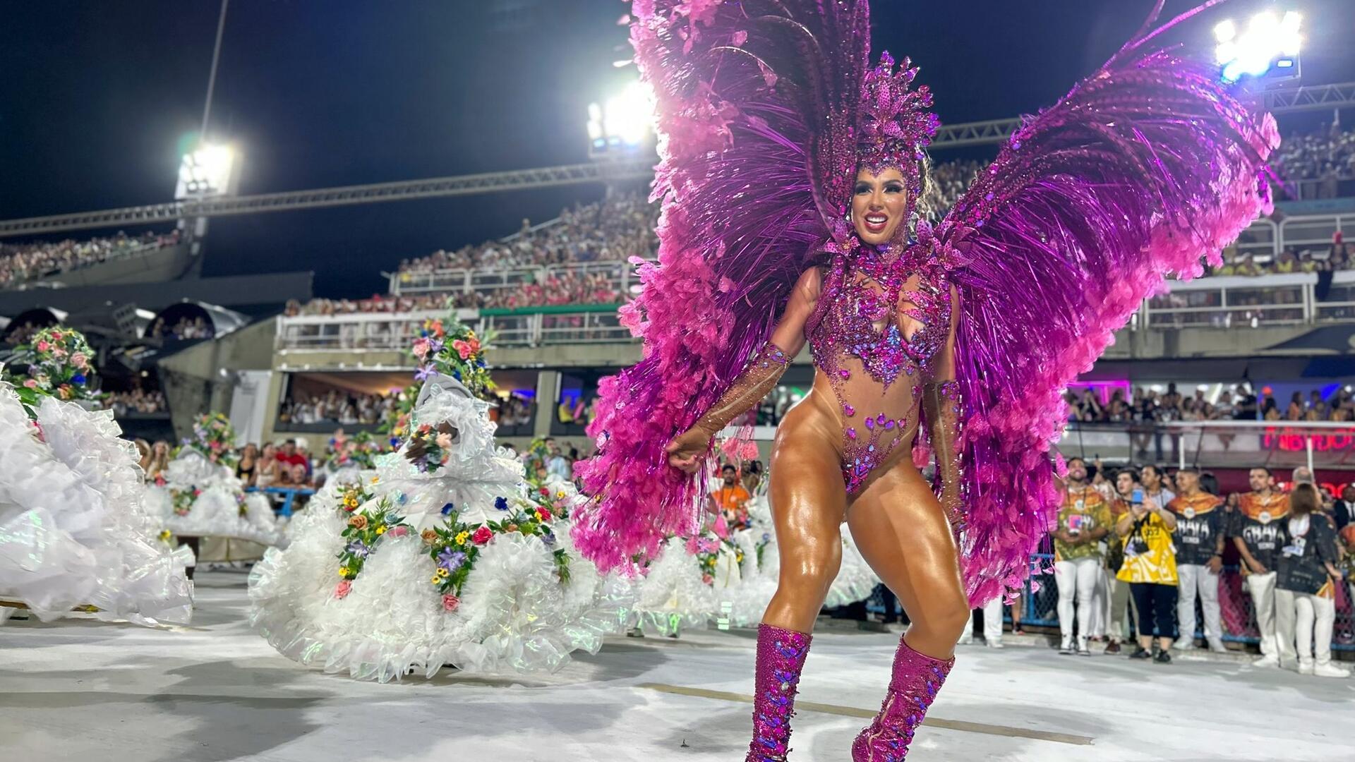 Karneval im Sambodrom in Rio de Janeiro.