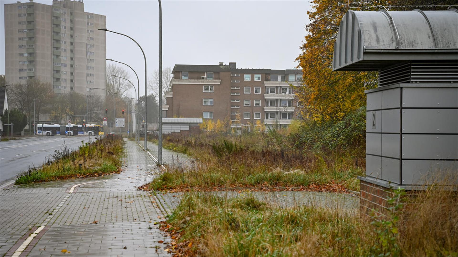 Kein Hingucker: Die Fläche an der Cherbourger Straße sieht noch nicht wieder so aus, wie sie aussehen soll.