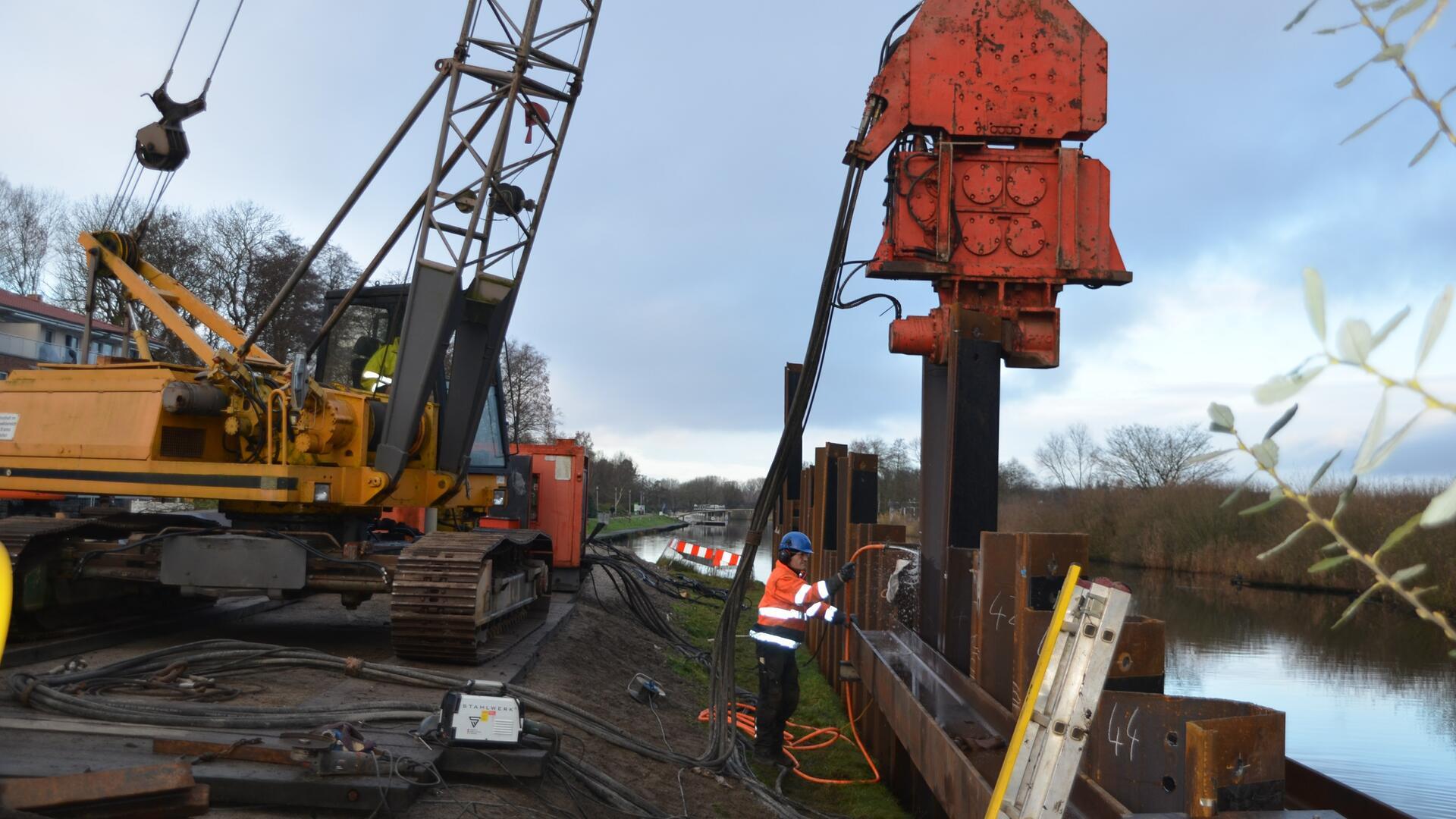 Eine Baustelle in der Stadt Geestland