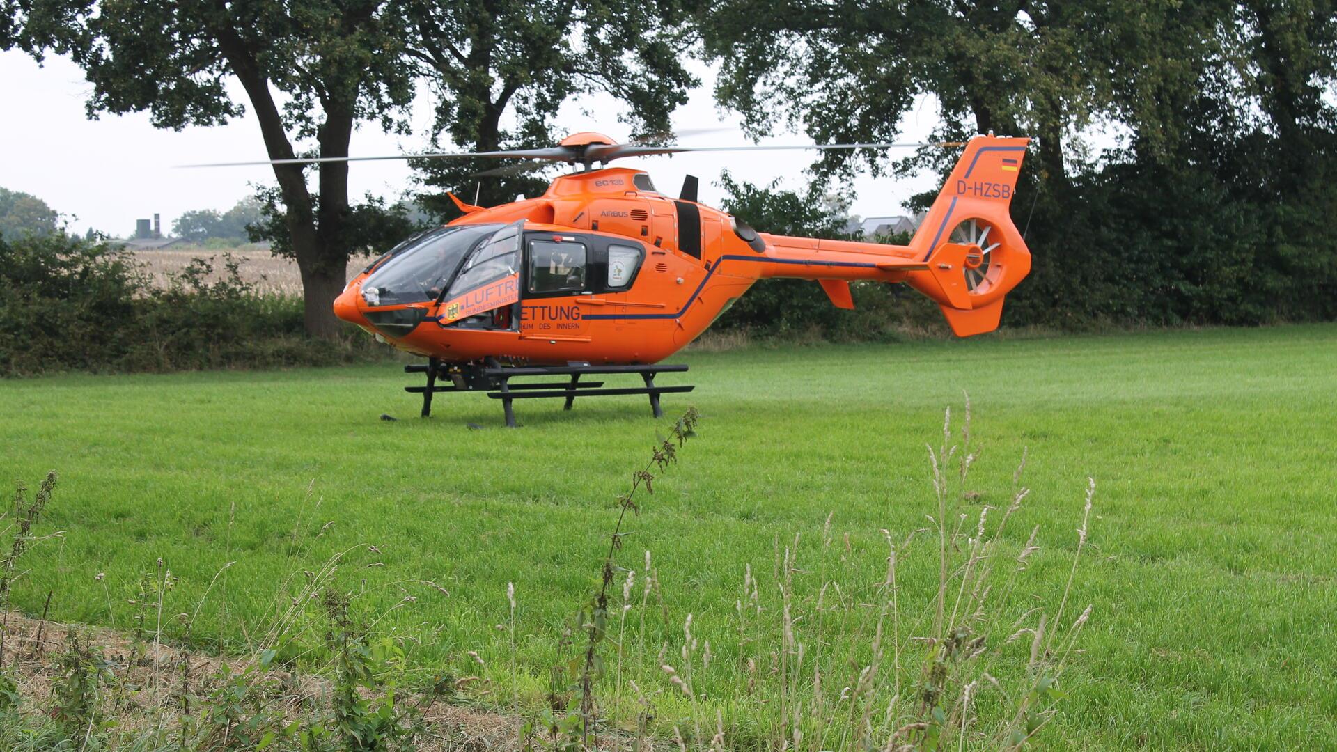 Per Rettungshubschrauber wurde der Verletzte ins Krankenhaus geflogen.