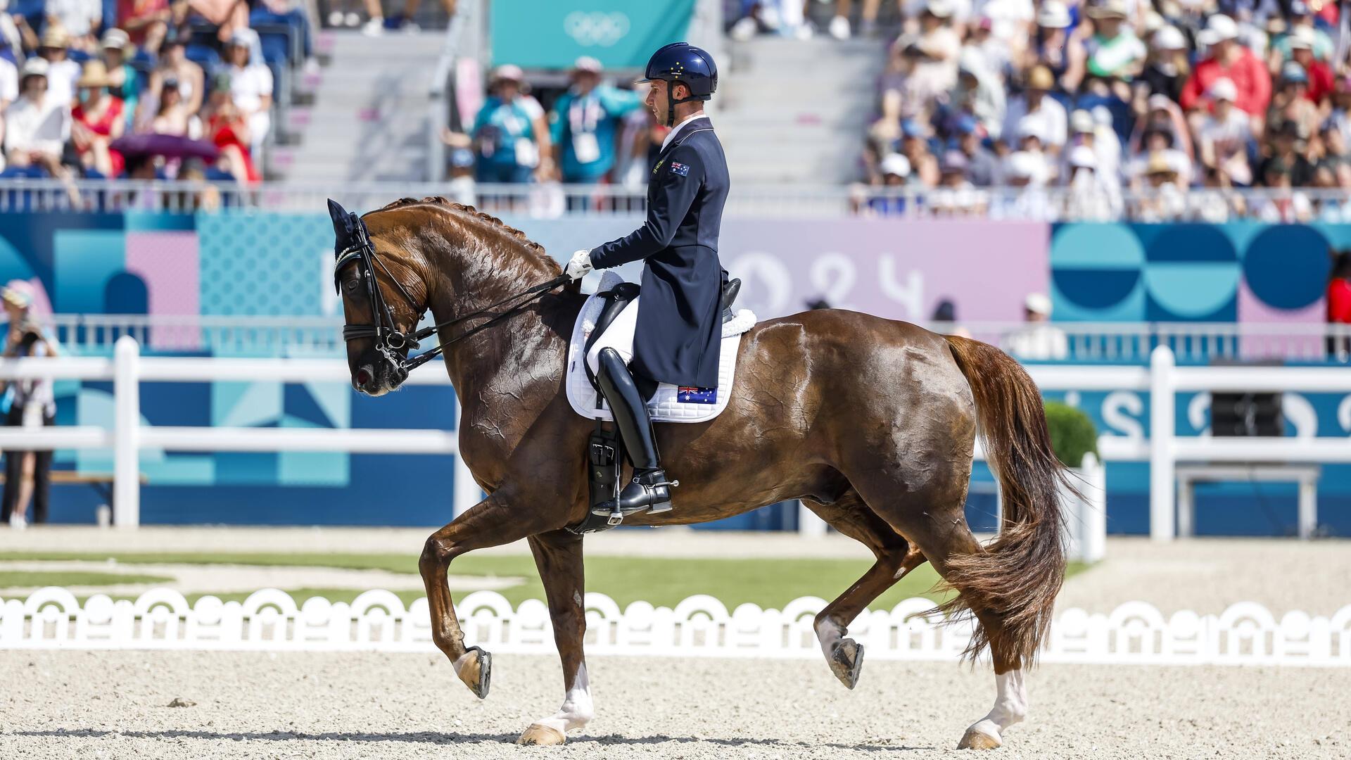 Quincy B aus Selsingen war als Dressurpferd für das australische Olympiateam im Einsatz.