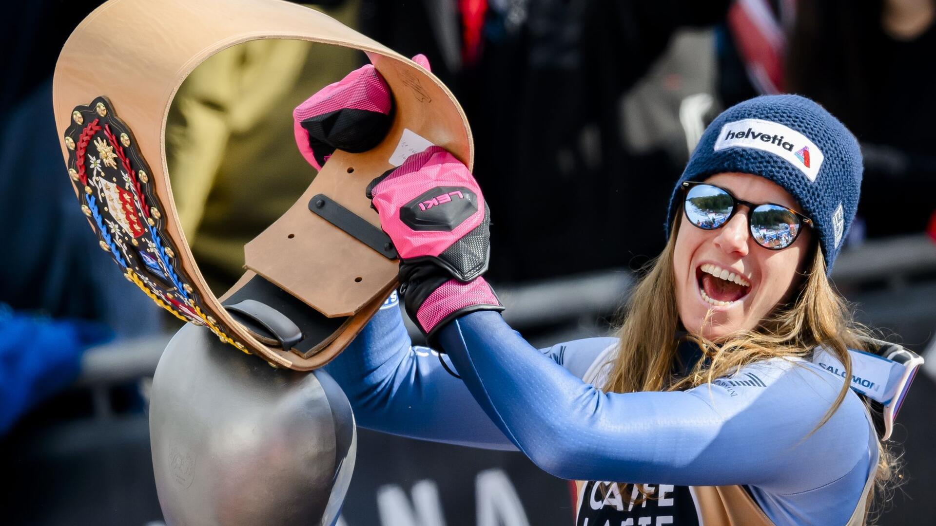 Siegerin in der zweiten Abfahrt von Crans Montana: Skirennfahrerin Marta Bassino aus Italien.