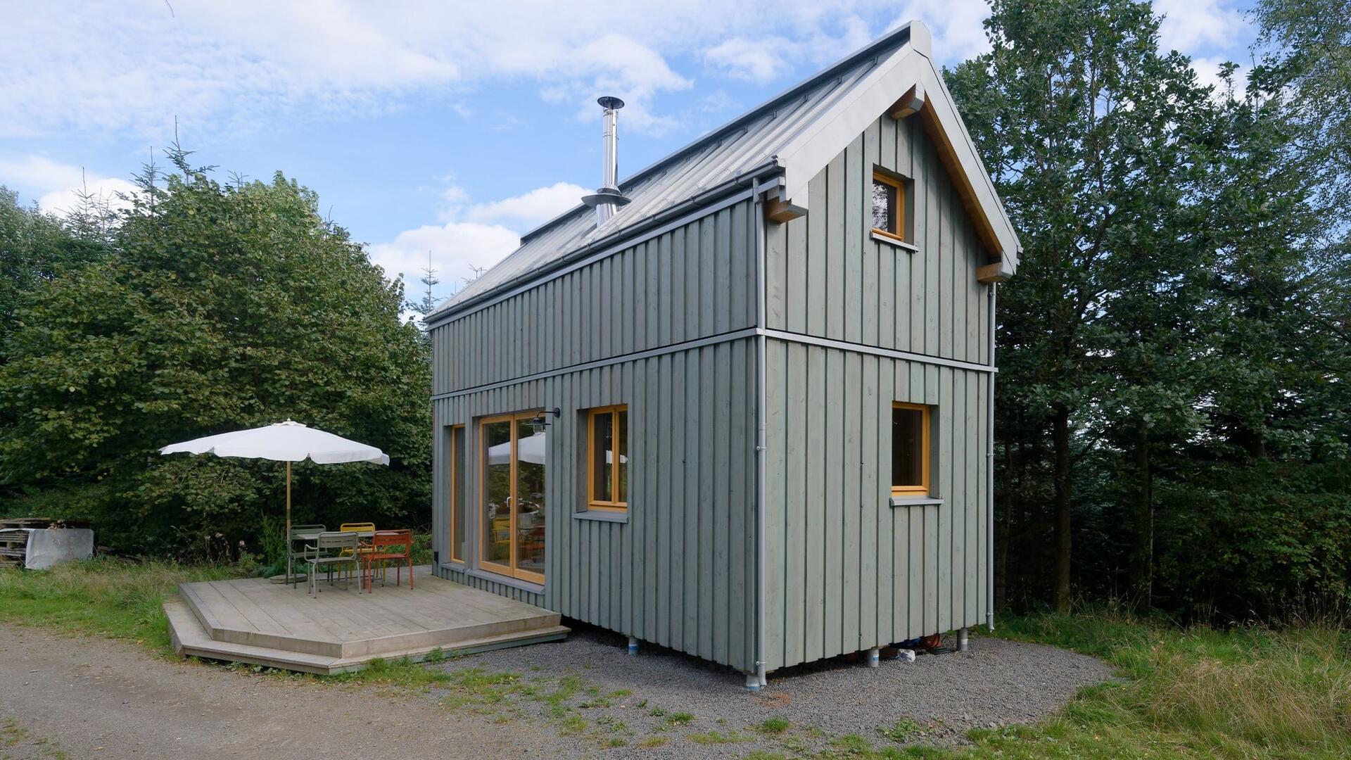 Blick auf ein Tiny House