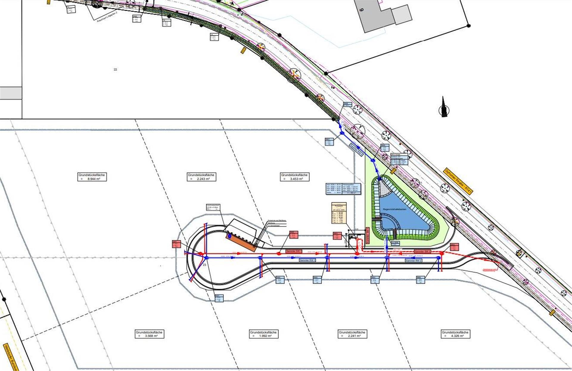 So sieht die Erschließungsplanung für das Gewerbegebiet Wehldorf aus.