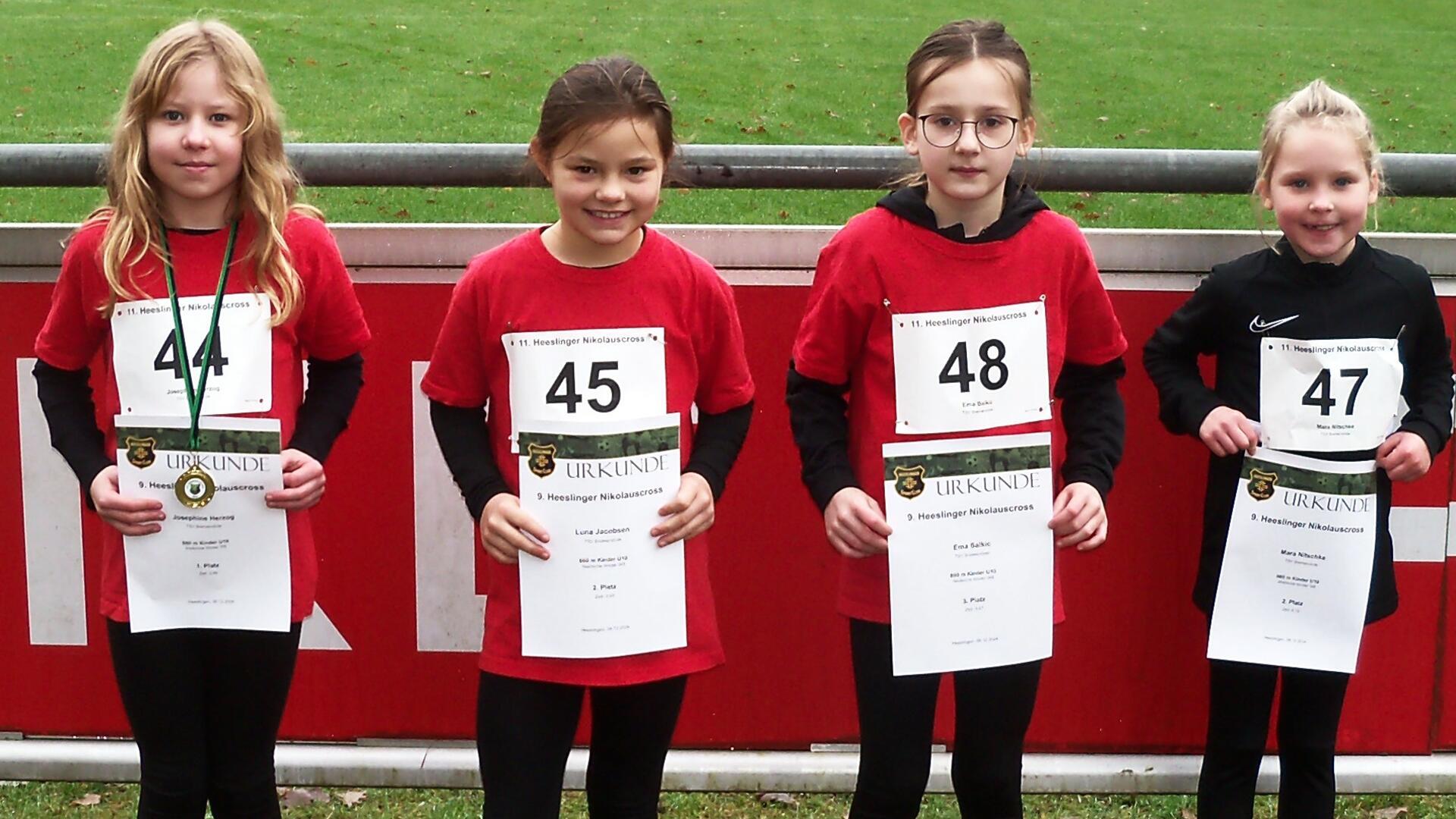 Starteten für den TSV Bremervörde bei der Kreismeisterschaft in Heeslingen: Josephine Herzog, Luna Jacobsen, Ema Salkic und Mara Nitschke.