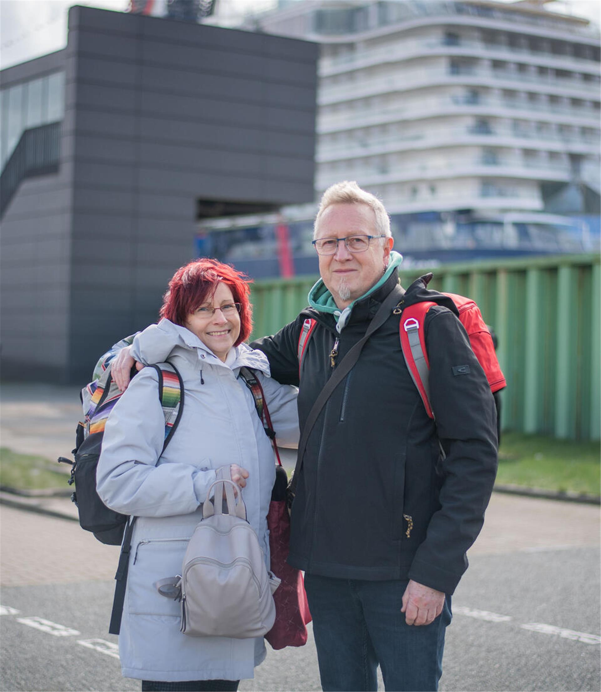 Ulrich und Ilona Puhl aus der Nähe von Potsdam gehen mit der „Mein Schiff 3“ auf Kreuzfahrt.