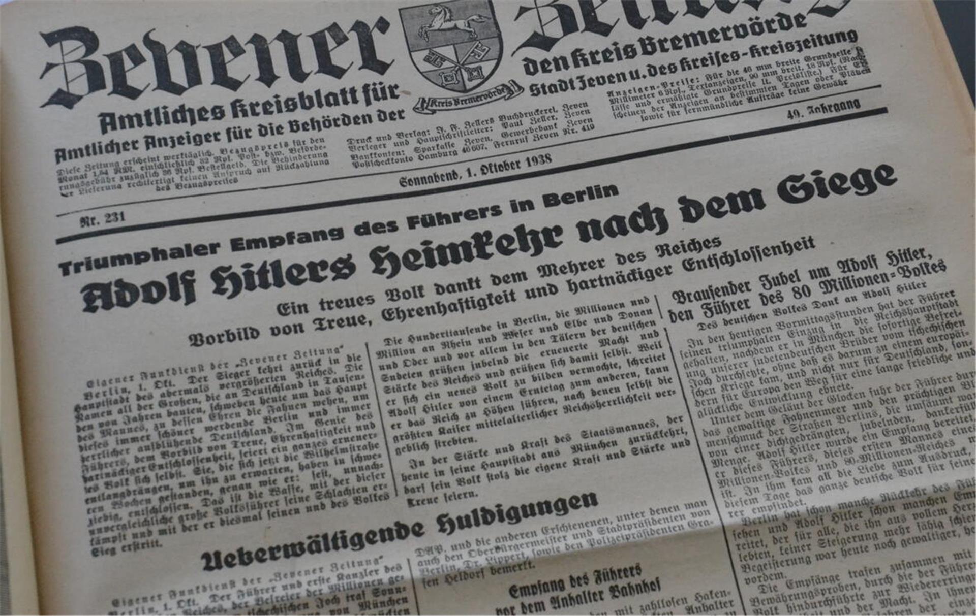 ZZ-Ausgabe vom 1. Oktober 1938