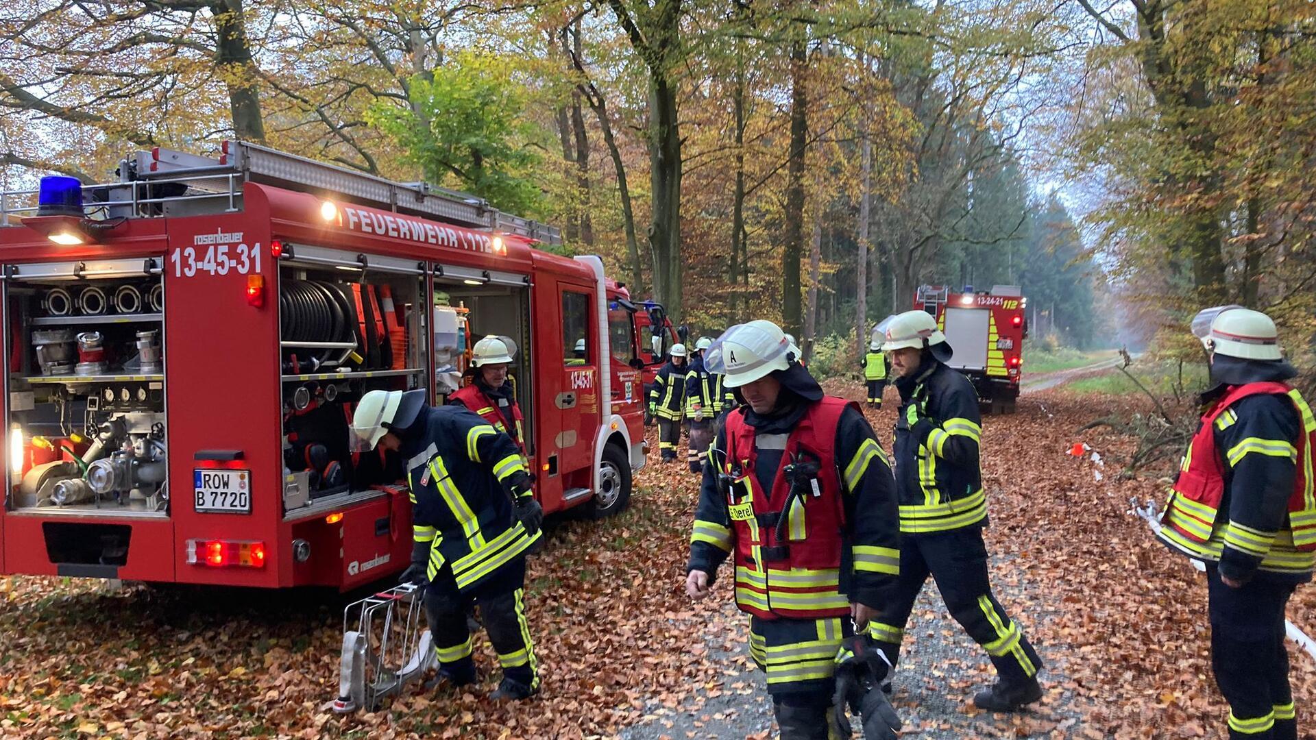 Zahlreiche Einsatzkräfte nahmen an der Waldbrandübung teil.