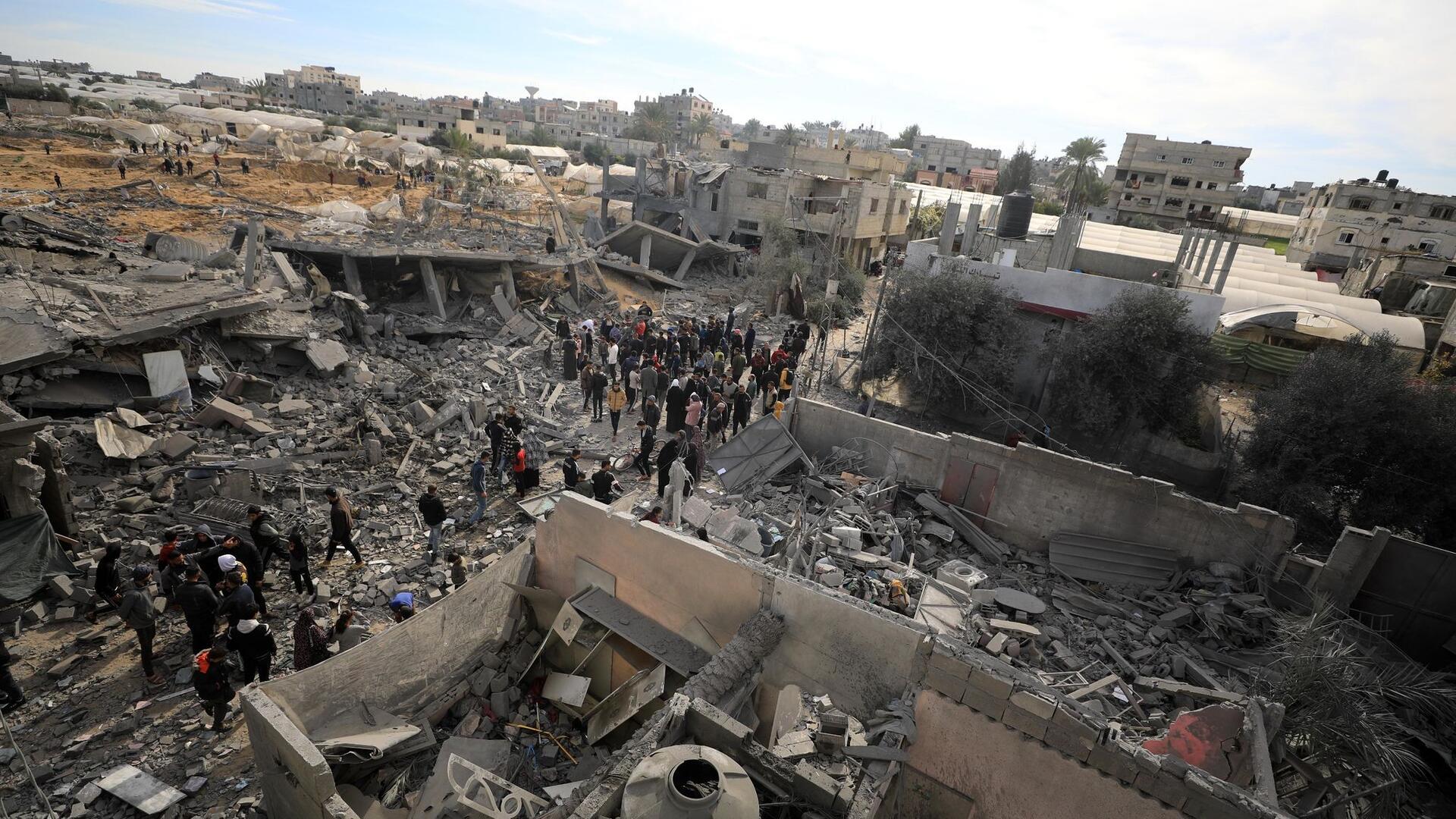 Zerstörte Gebäude in Rafah.